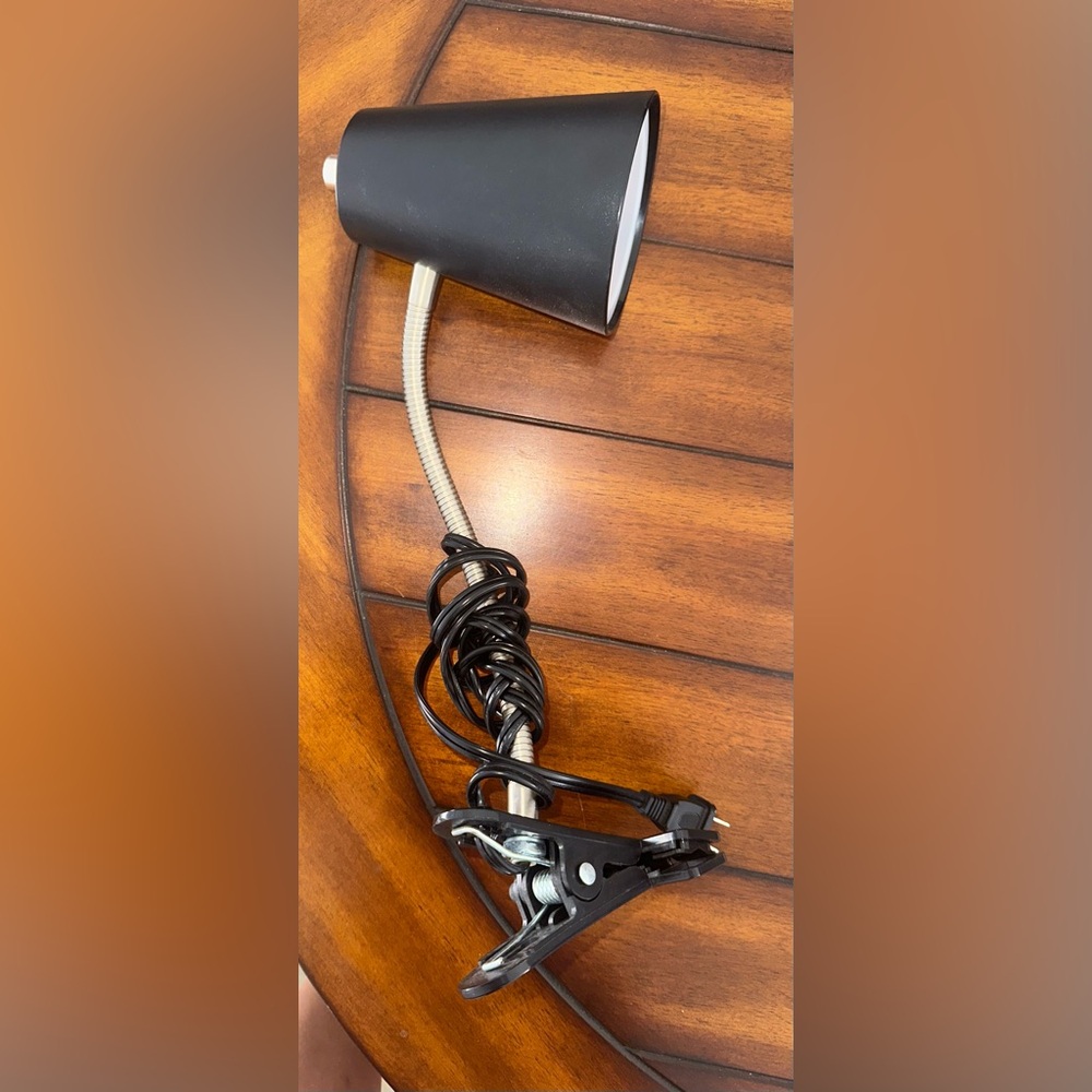 Black Clip-On Desk Lamp